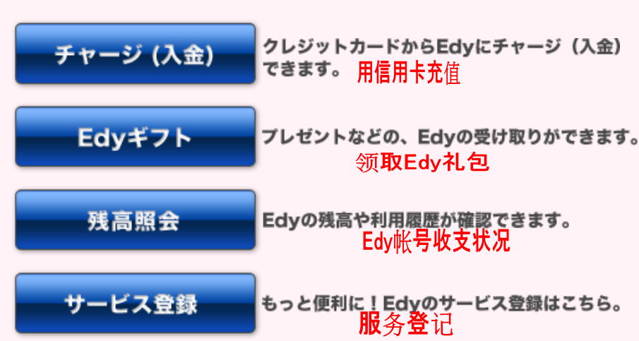 How to charge money to Edy step by step in English support
